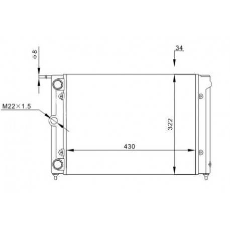RADIÁTOR GOLF 1.1-1.3 PASSAT 1.6-1.8 83 171.121.253CF