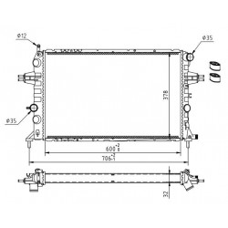 RADIÁTOR ASTRA G 2.0D/2.0 16V 97- 1300208