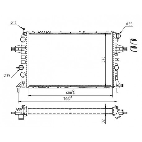 RADIÁTOR ASTRA G 2.0D/2.0 16V 97- 1300208
