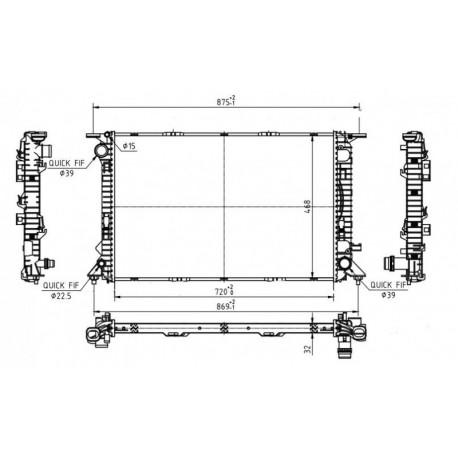 RADIÁTOR AUDI A4 07- 4G0121251B