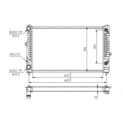 RADIÁTOR AUDI A4 1.6-1.8 94-01 /AUTOMATA 4B0121251T