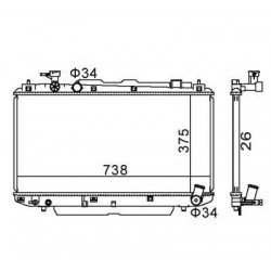 RADIÁTOR TOYOTA RAV4 1.8-2.0 16V 00- 16400-28130