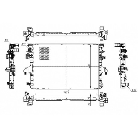 RADIÁTOR VW T5 2.0 TDI-TSI 09- 7E0.121.253A