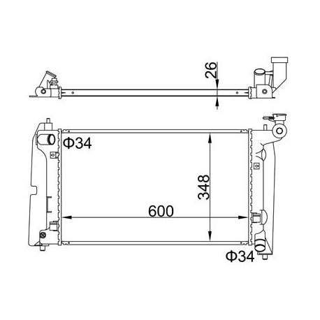 RADIÁTOR COROLLA 1.4-1.6 16V VVTI 01- 16400-21130