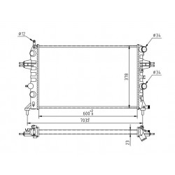 RADIÁTOR ASTRA G 1.2 16V 98- /KLÍMABERENDEZÉSSEL/ 09119481