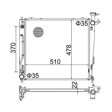 RADIÁTOR KIA SORENTO II 10- 253102P300