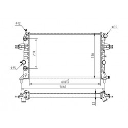 RADIÁTOR ASTRA G 1.6,1.8 99- 1300196