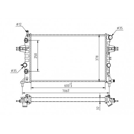 RADIÁTOR ASTRA G 1.6,1.8 99- 1300196