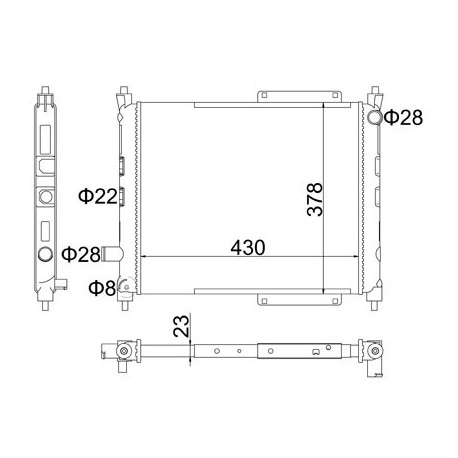 RADIÁTOR ROVER 400 1.4 16V 93-95 GRD162