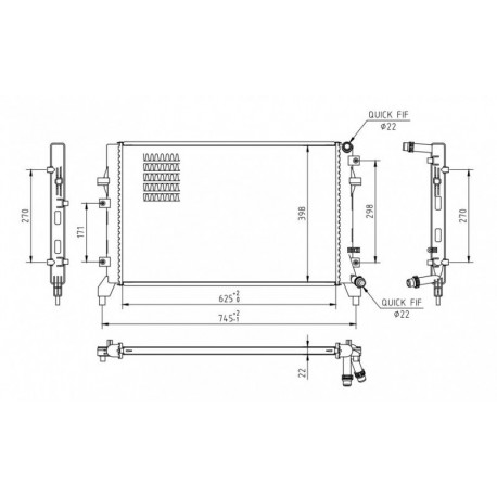 RADIÁTOR GOLF VI 1.4TSI 08- 1K0.121.251BN