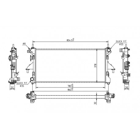RADIÁTOR DUCATO 2.3JTD 06- /KLÍMABERENDEZÉSSEL/ 1330.Q2