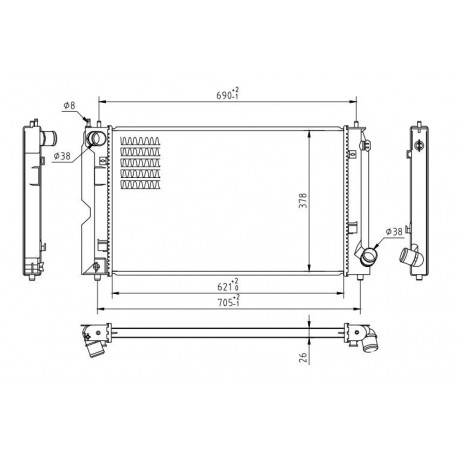 RADIÁTOR COROLLA 2.0 D4D 01- 16400-0G020