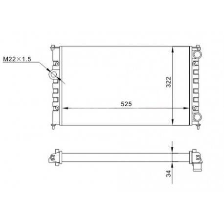 RADIÁTOR IBIZA,CORDOBA 1.8 GLX,CLX 93- 1HM121253