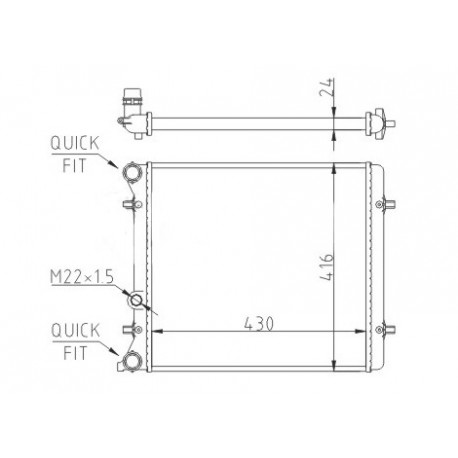 RADIÁTOR GOLF IV/BORA 1.4/1.6/TOLEDO II 1J0.121.253AM
