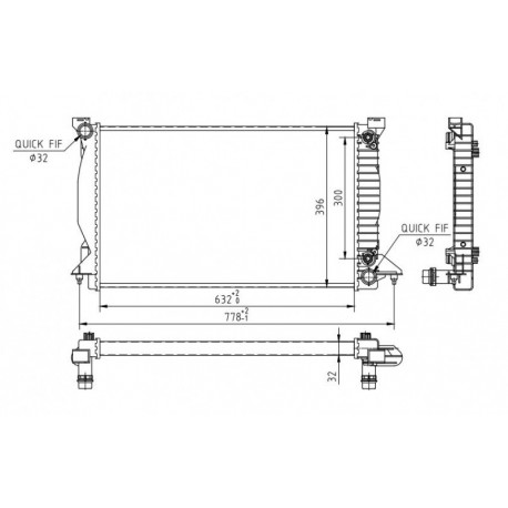 RADIÁTOR AUDI A4 2.5TDI 00- /AUTOMATIKUS/ 8E0.121.251Q