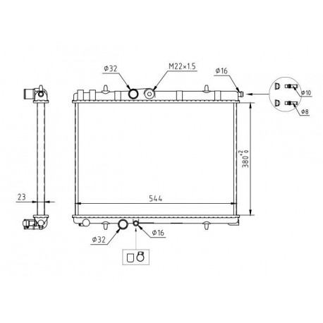 RADIÁTOR 307 1.6 00- 1330-85