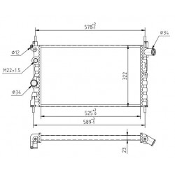 RADIÁTOR KADETT 1.3-1.4 E,N,SI 89- 1300099