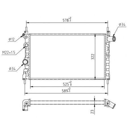 RADIÁTOR KADETT 1.3-1.4 E,N,SI 89- 1300099