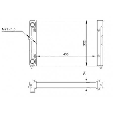 RADIÁTOR GOLF III 1.4 91- 6N0.121.253