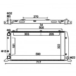 RADIÁTOR AUDI 80,90 QUATTRO 1.8 86- 86- 893.121.251A