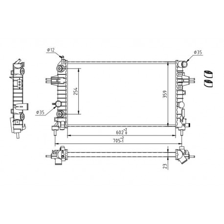RADIÁTOR ASTRA H 1.4,1.8 16V 04- 1300265