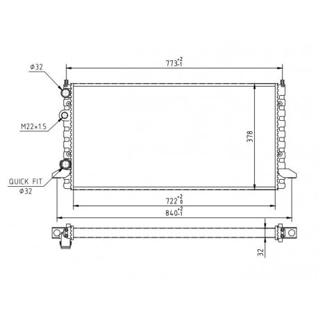RADIÁTOR PASSAT IV 1.6I/GL 93-96 3A0.121.253AB