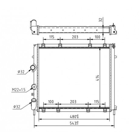 RADIÁTOR KANGOO 1.9D 97- 7700304932