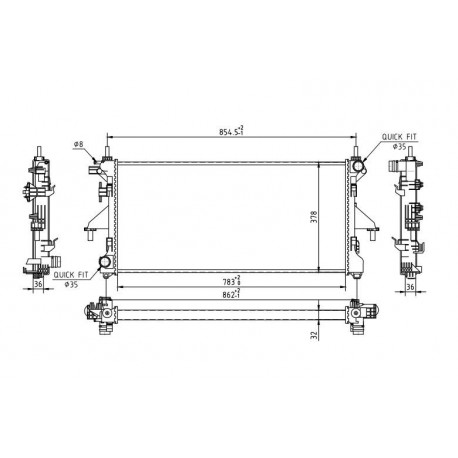 RADIÁTOR DUCATO 2.3JTD 06- /KLÍMABERENDEZÉSSEL/ 1349196080