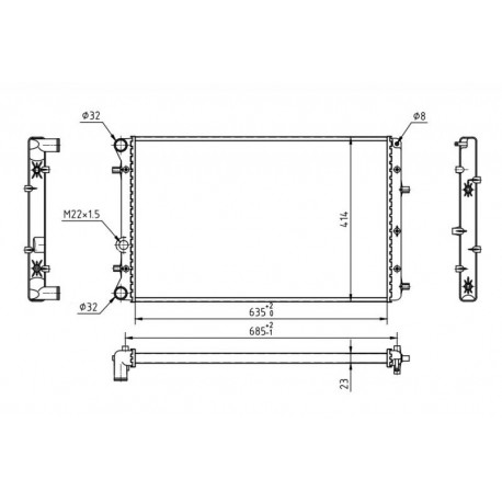 VW-FOX RADIÁTOR 05- 5Z0121253D