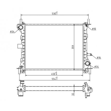 FOCUS RADIÁTOR 1.4/1.6 98- KLÍMA NÉLKÜL. 1061185