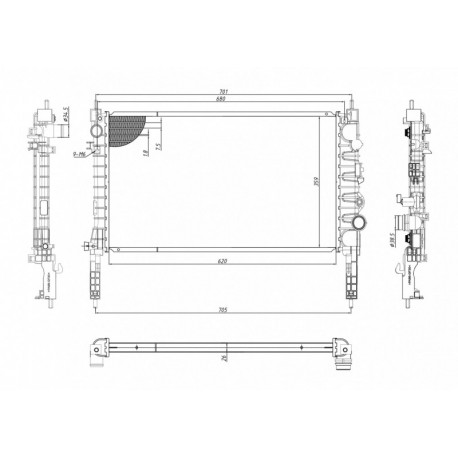RADIÁTOR OPEL MOKKA 13- 1300345