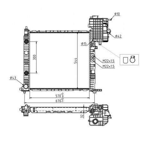 RADIÁTOR VITO 110-112CDI 99- /AUTOMATIKUS/ 6385011901