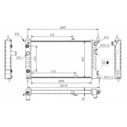 RADIÁTOR ASTRA F 1.4I,1.6I,1.8I -97 /AU 1300109