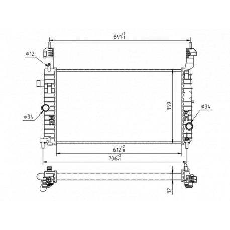 RADIÁTOR MERIVA 1.7DTI 03- 1300254