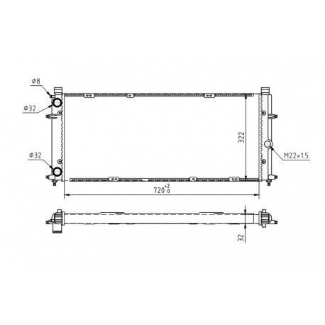 RADIÁTOR VW T4 1.9D,2.4D 90-94 701121253