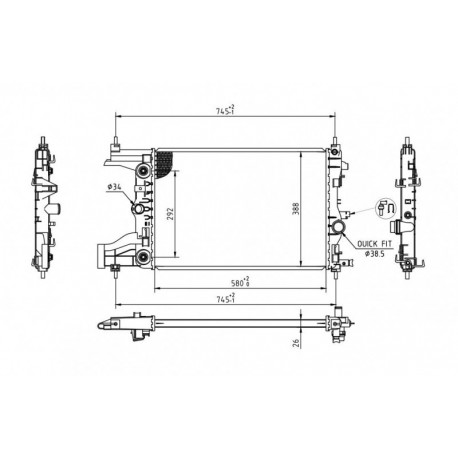 RADIÁTOR ASTRA J 1.6I-16V 09- 1300303