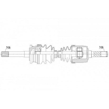 FÉL MEGHAJTÓ TENGELY MAZDA B2500 2.5D/2.5TD 4WD 99-, FORD RANGER 2.5/2.5TD 4WD 99- /BAL,MTM/ 1362929