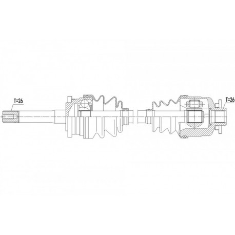 FÉLHAJTÓMŰ TENGELY MAZDA B2500 2.5D/2.5TD 4WD 99-, FORD RANGER 2.5/2.5TD 4WD 99- /JOBB,MTM/ 1362928