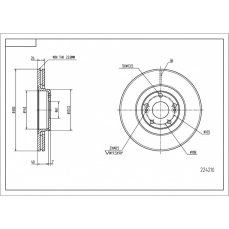 ELSŐ FÉKTÁRCSA LAGUNA 01- 7701206614