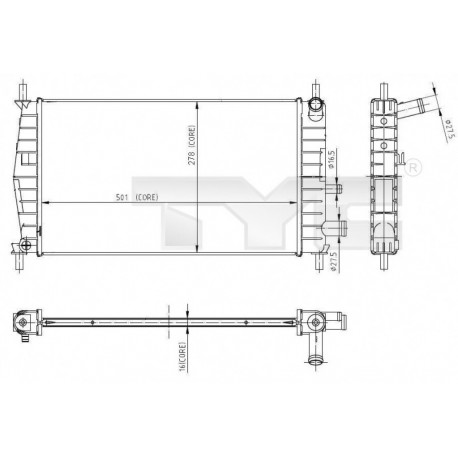 RADIÁTOR FIESTA IV 1.1/1.3 95- 1098808 / XS6H-8005-DA