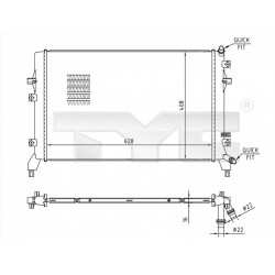 RADIÁTOR GOLF VI 1.4TSI 08- 1K0121251BN