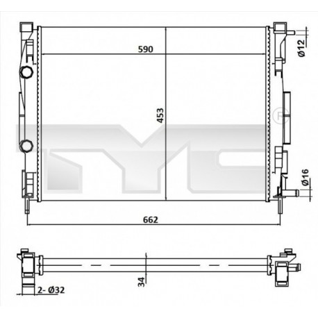 RADIÁTOR MEGANE 1.9DCI 02- 8200115542