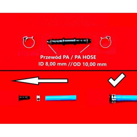 GYORSCSATLAKOZÓ, EGYENES CSATLAKOZÓ O-GYŰRŰKKEL TÖMLŐHÖZ 8 Z??CZKA