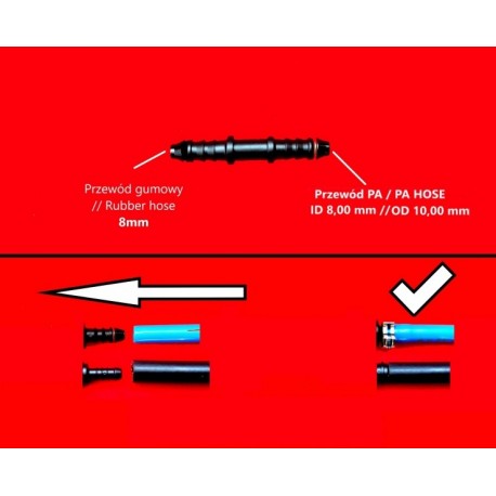 GYORSCSATLAKOZÓ, EGYENES REDUKCIÓ 8MM/10MM TÖMLŐKHÖZ Z??CZKA