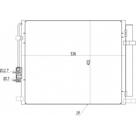 HYUNDAI SANTA FE LÉGKONDICIONÁLÓ HŰTŐ 12- 97606-2W000