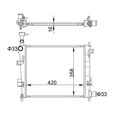 RADIÁTOR KIA PICANTO 1.0 11- 253101Y000