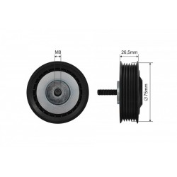 TÖBBSZÖRÖSEN BORDÁZOTT ÉKSZÍJ SZÍJTÁRCSA VW T4, LT 2.0-2.8 90-06 87-46