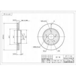 Féktárcsa ELSŐ TOYOTA AVENSIS ADT251 2.2TDI 05-,COROLLA VERSO 1.6,1.8,2.0TD,2.2TD 04- 4351205080