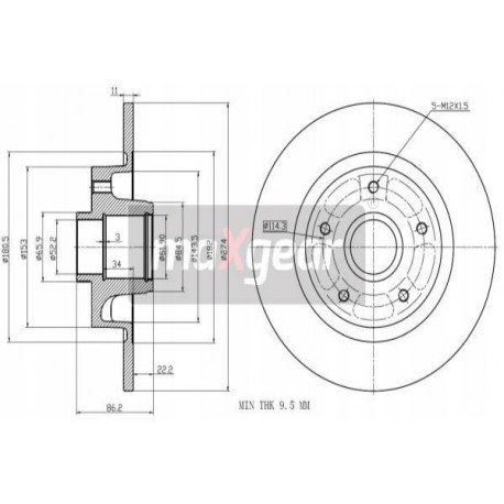 HÁTSÓ FÉKTÁRCSA GRAND SCENIC 09- CSAPÁGGYAL 1815203991