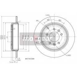 FÉKTÁRCSA. PEUGEOT HÁTSÓ 607 2.2 3.0 8771621